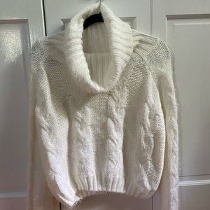 Cream Cowl Neck Sweater